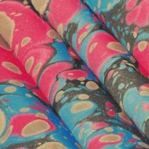 Hand Marbled Paper Spanish Wave Pattern in Reds and Blues ~ Berretti Marbled Arts